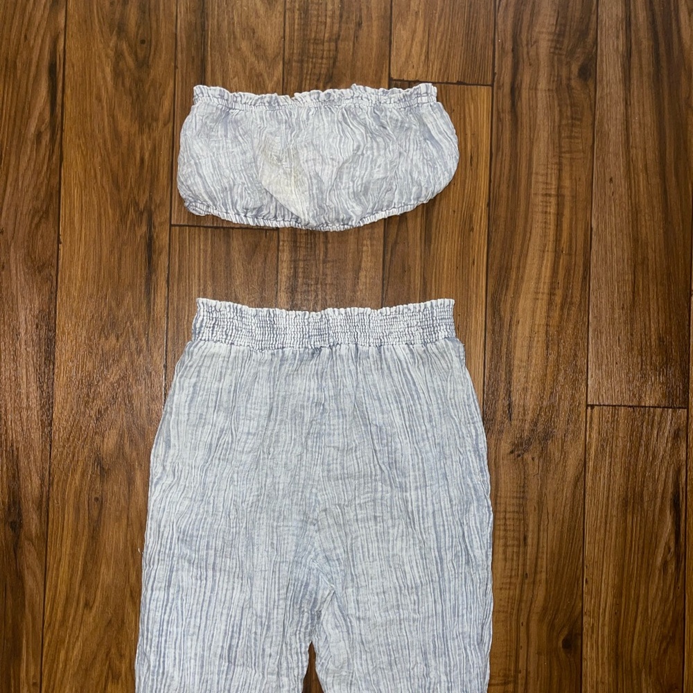 Gray blue two piece set